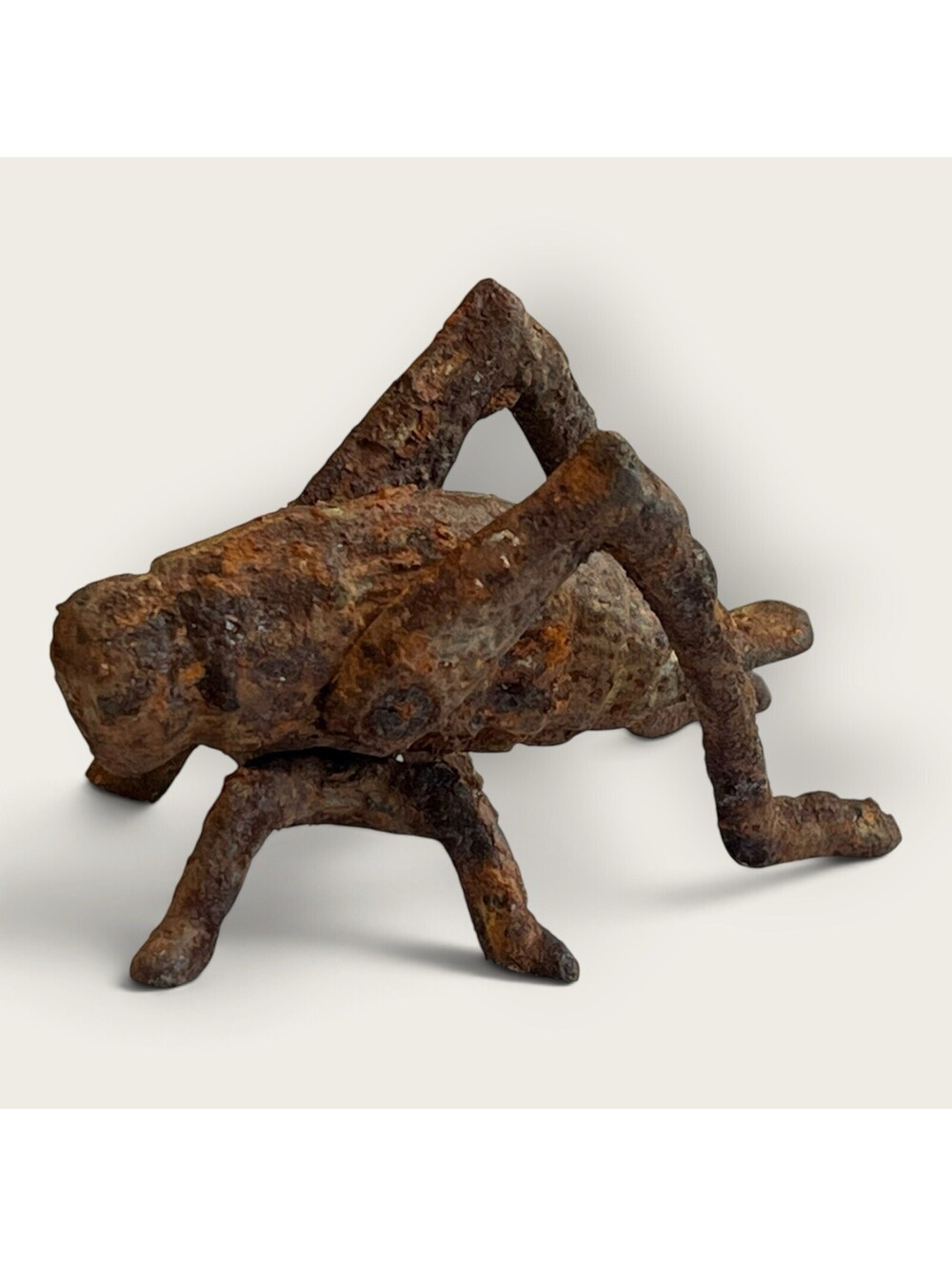 Antique Cast Iron Cricket Grasshopper Hearth Good Luck Symbol Garden Yard Rustic